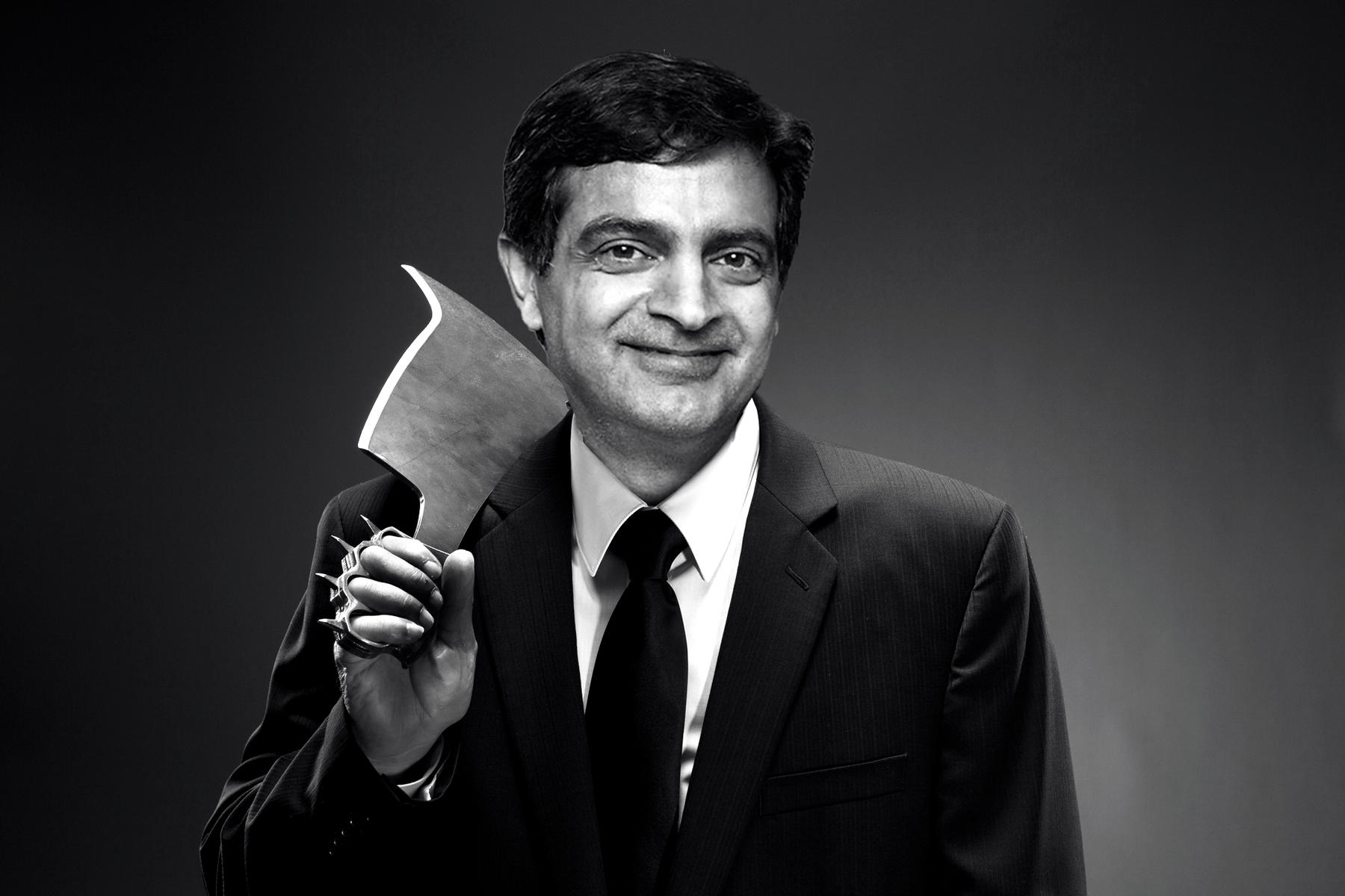 A photo illustration of WeWork CEO Sandeep Mathrani (Illustration by The Real Deal)