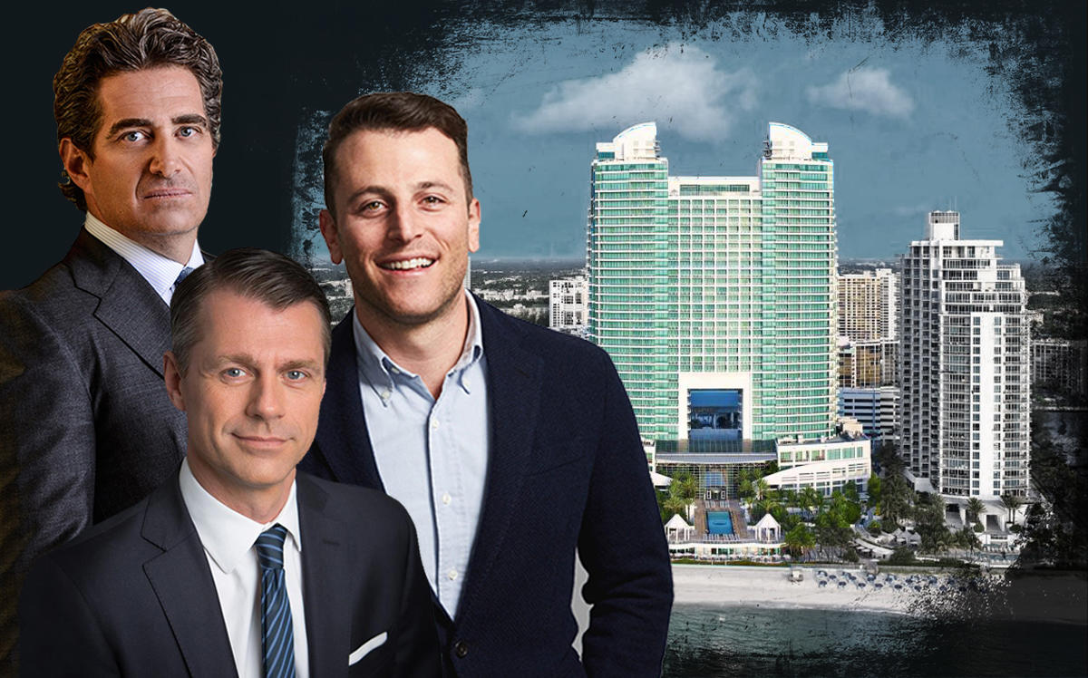 From left: Jeff Soffer, Brian Kingston of Brookfield Property Partners, Brett Mufson and Diplomat Beach Resort Hollywood