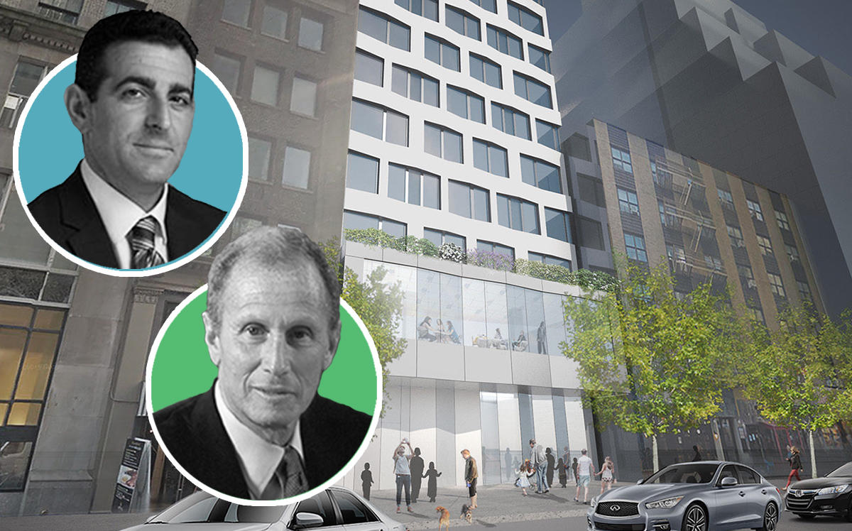 Hidrock CEO Abraham Hidary, 54 Madison CEO Henry Silverman and a rendering of 12 East 48th Street (Credit: 54 Madison Partners)
