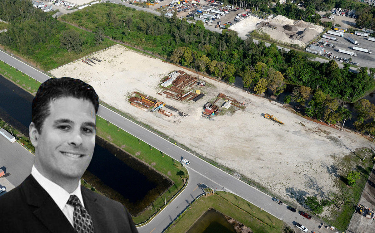 Easton Group’s Jose Hernandez-Solaun and and aerial of the site