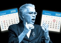 Cook County Board President Toni Preckwinkle said homeowners will be given a two-month reprieve on late-payment interest penalties. (Preckwinkle by KAMIL KRZACZYNSKI/AFP via Getty Images; iStock)