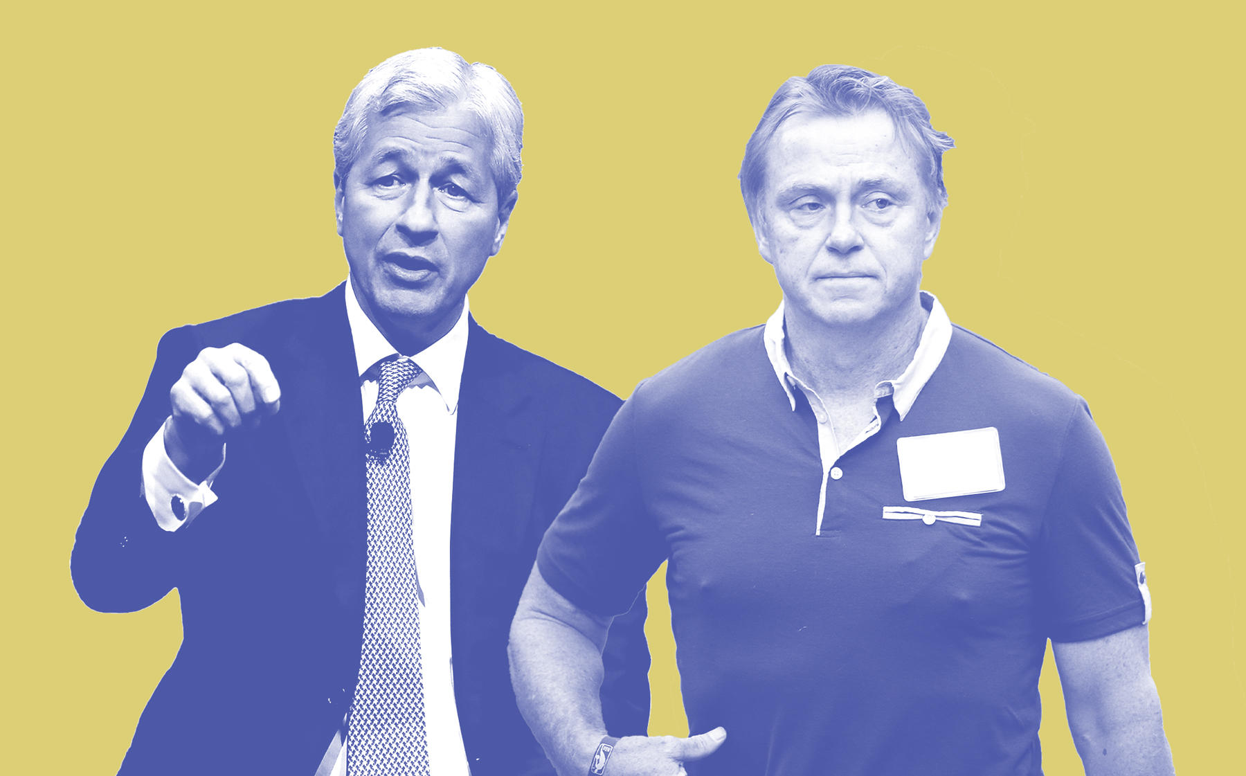 JPMorgan Chase's Jamie Dimon and Fortress Investment Group's Wes Edens (Dimon via Mark Wilson/Getty Images; Edens via Scott Olson/Getty Images)