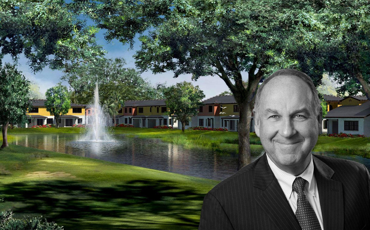 Stephen Gravett, CEO of Kennedy Homes and a rendering of Trevi Isle home community