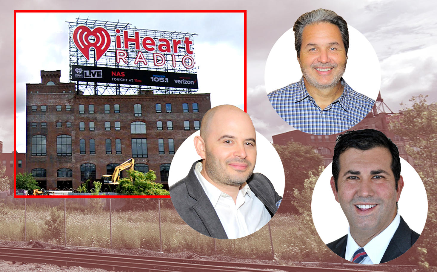 Joy Construction’s Eli Weiss (left), Maddd Equities’ Jorge Madruga (top), and Drew Katz with 20 Bruckner Boulevard in the Bronx (Getty; Google Maps)