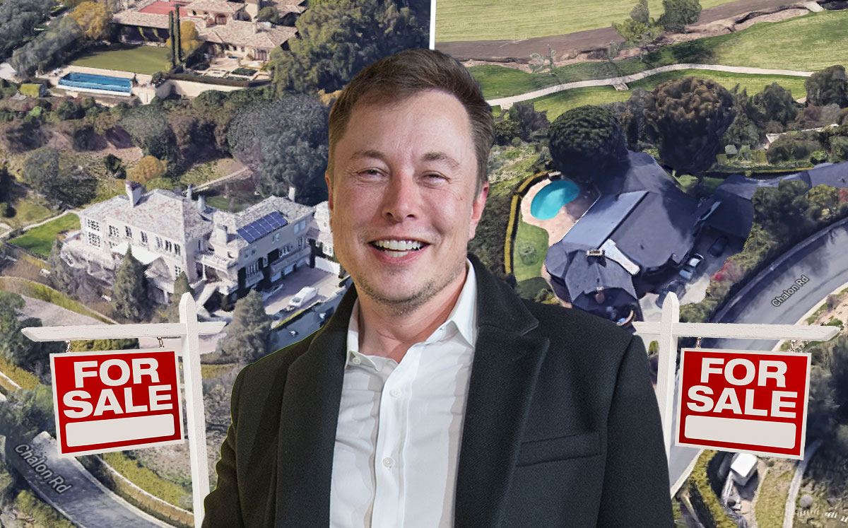 Elon Musk and the two homes (Credit: Google Maps and Jörg Carstensen/picture alliance via Getty Images)