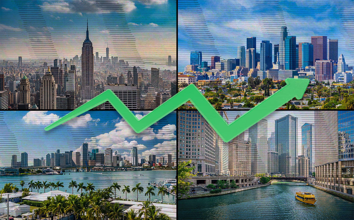 New York, Los Angeles, Chicago, and Miami (Credit: iStock)
