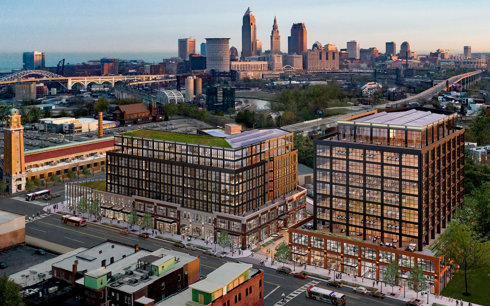 A mass timber project in Cleveland is now under construction and could be the nation’s tallest when completed. Harbor Bay Real Estate Advisors’ Intro development will rise nine stories with 298 residential units (Credit: Harbor Bay Real Estate Advisors)