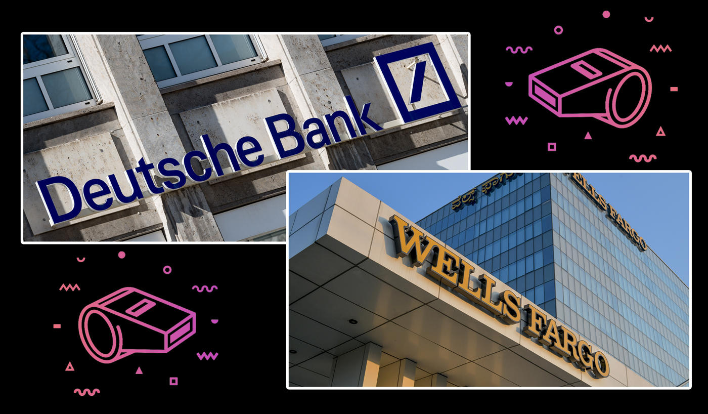 Some of the world’s biggest banks — including Wells Fargo and Deutsche Bank — have engaged in a systematic fraud that allowed them to award borrowers bigger loans than were supported by their true financials (Credit: Alex Gottschalk/DeFodi Images; MANJUNATH KIRAN/AFP via Getty Images)