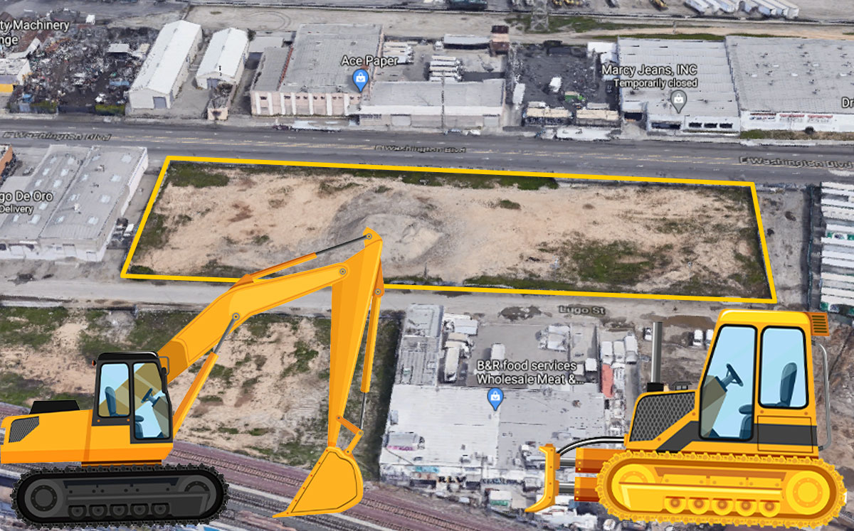 The development site at 2830-2900 E. Washington Boulevard (Credit: Google Maps)