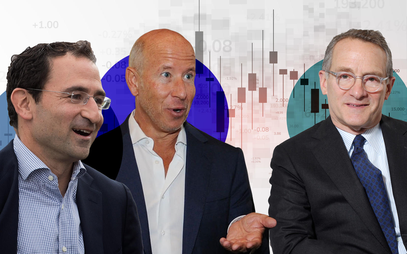 Blackstone’s Jonathan Gray, Starwood Capital Group’s Barry Sternlicht, and Oaktree Capital co-chairman Howard Marks (Getty)