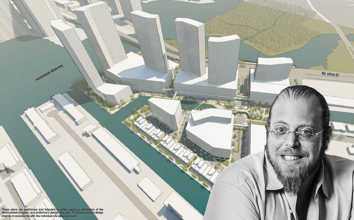 A rendering of the Intracoastal Mall and Gil Dezer