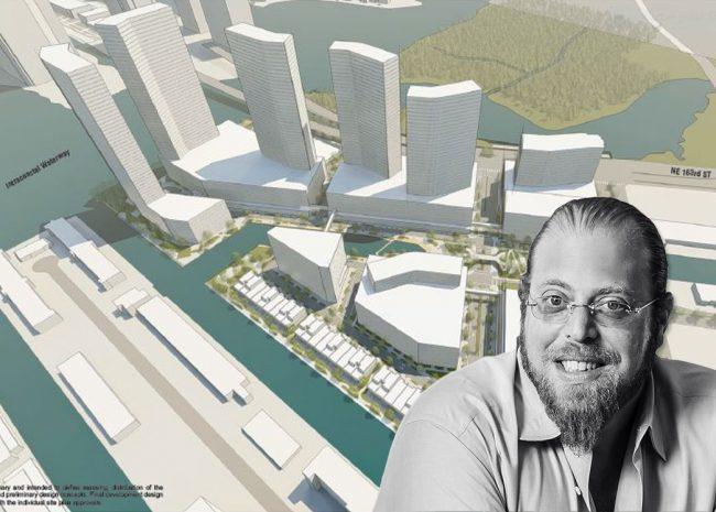 A rendering of the Intracoastal Mall and Gil Dezer