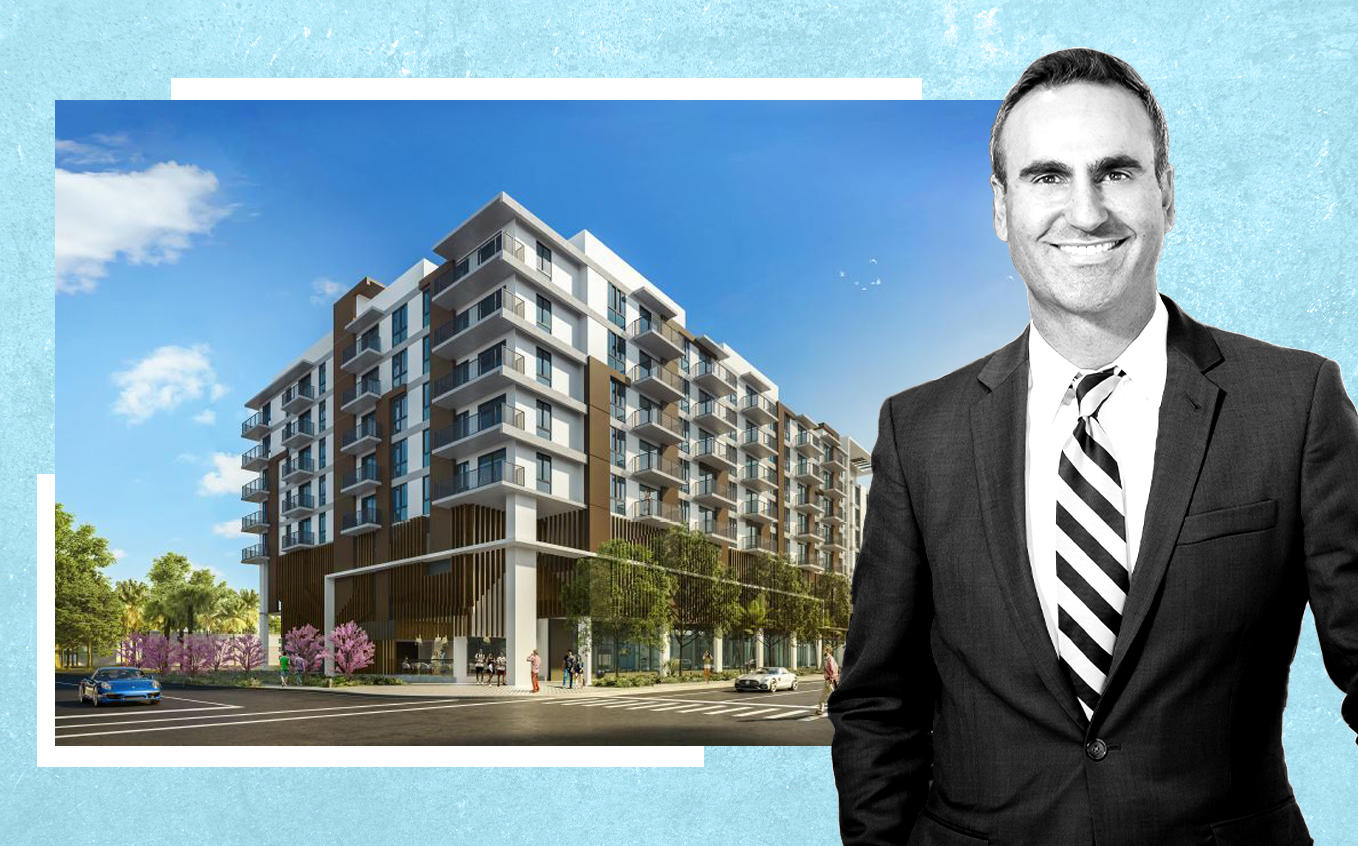 Housing Trust Group CEO and president Matt Rieger and Hudson Village renderings