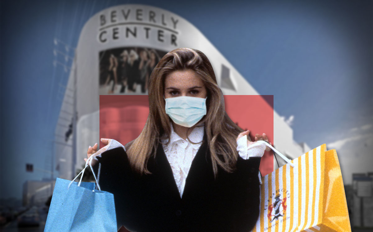 Alicia Silverstone from the film 'Clueless', 1995, and a rendering of the Beverly Center (Credit: Paramount Pictures/Getty Images, and Beverly Center via Los Angeles Times)