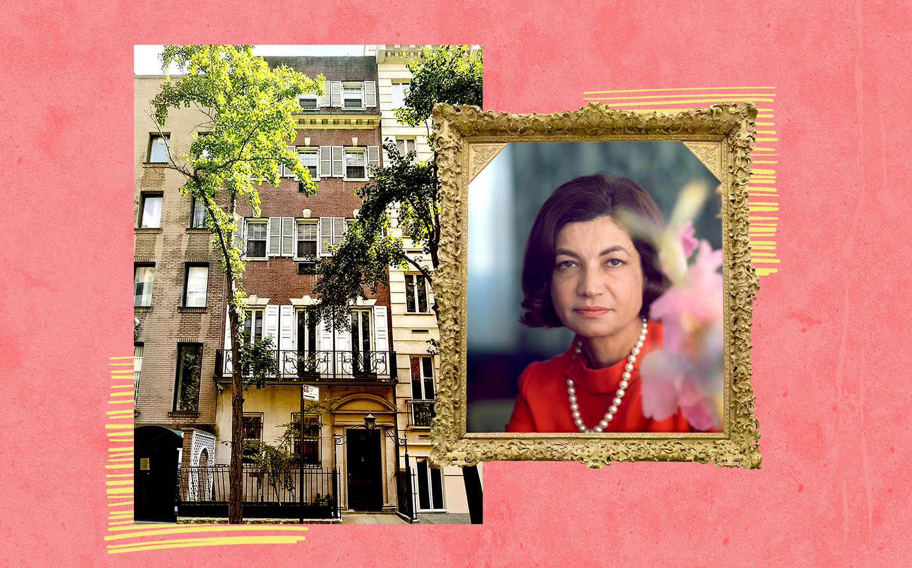 29 Beekman Place and Princess Ashraf Pahlavi (Getty, Courtesy of Zillow)