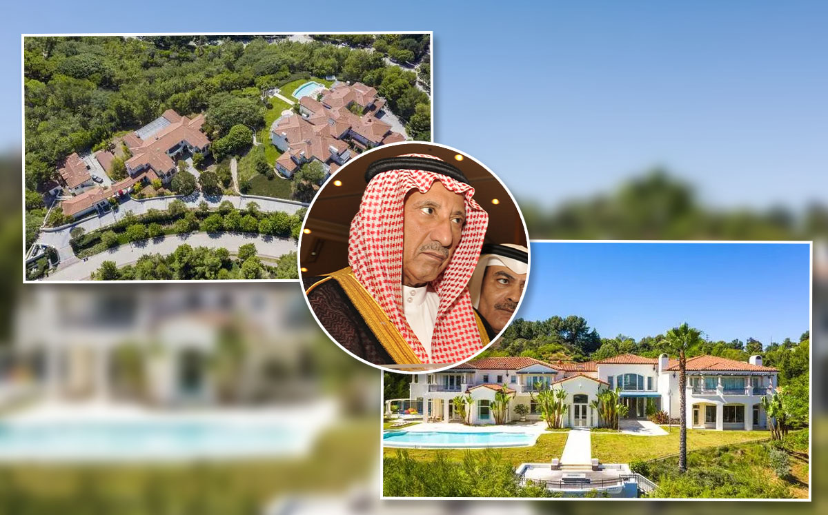 Saudi Prince Turki bin Nasser and the home (Credit: AMER HILABI/AFP via Getty Images, and Redfin via Dirt.com)