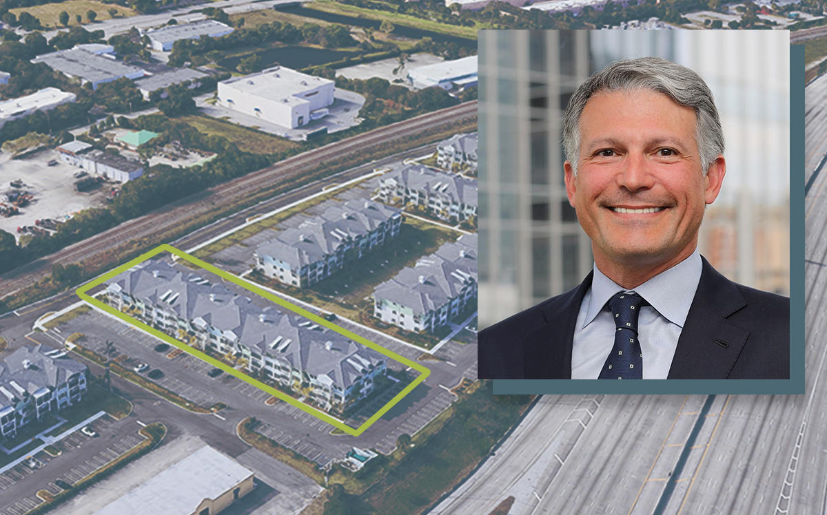 Cortland Partners CEO Steven DeFrancis and Depot Station apartment complex in Delray Beach (Google Maps)