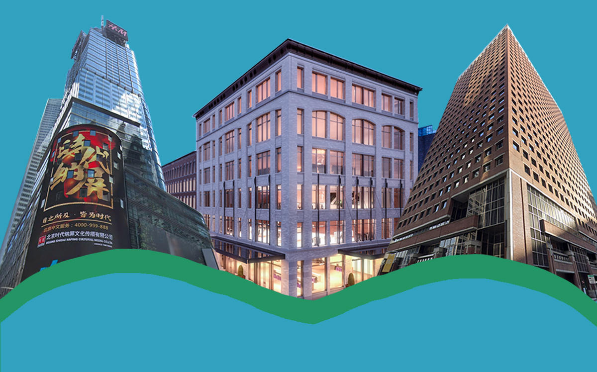 Major new leases of Q2 2020 included the SEC’s 241,000 sq ft lease at 100 Pearl Street (Downtown), Match Group's 41,000 sq ft lease at 60-74 Gansevoort (Midtown South) and TikTok’s 232,000 sq ft lease at 151 West 42nd Street (Midtown) (Google Maps, BKSK Architects)