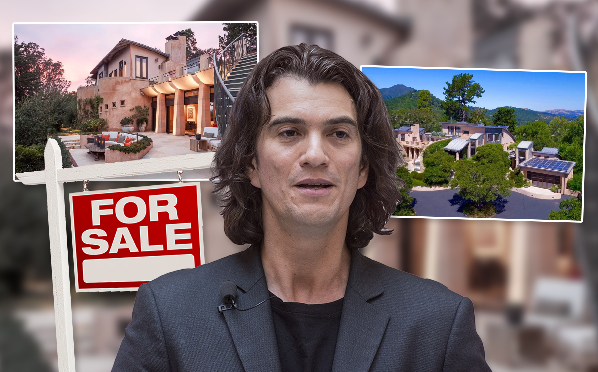 Adam Neumann and the home (Credit: Jackal Pan/Visual China Group via Getty Images and Zillow)
