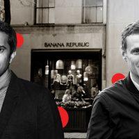 Banana Republic CEO Mark Breitbard and Tishman Speyer CEO Rob Speyer (Breitbard by Neilson Barnard/Getty Images for GQ; Speyer by Drew Angerer/Getty Images; Banana Republic via Google Maps)