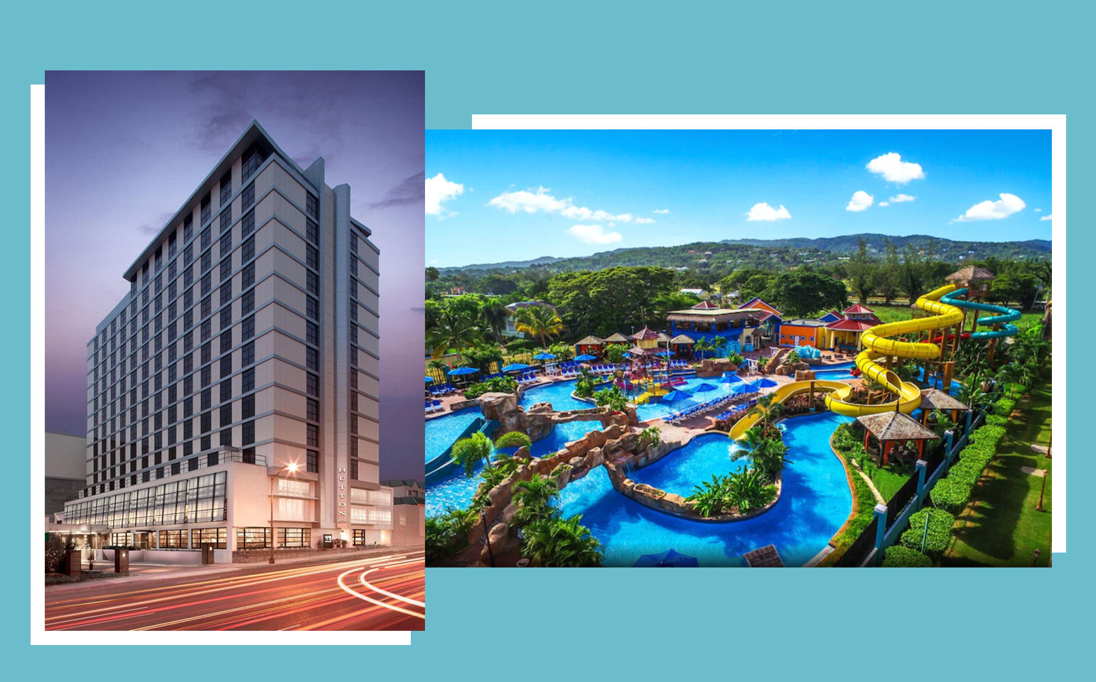 Hutton Hotel in Nashville and The Jewel Runaway Bay Beach Resort & Waterpark in Jamaica (Hutton, Booking)
