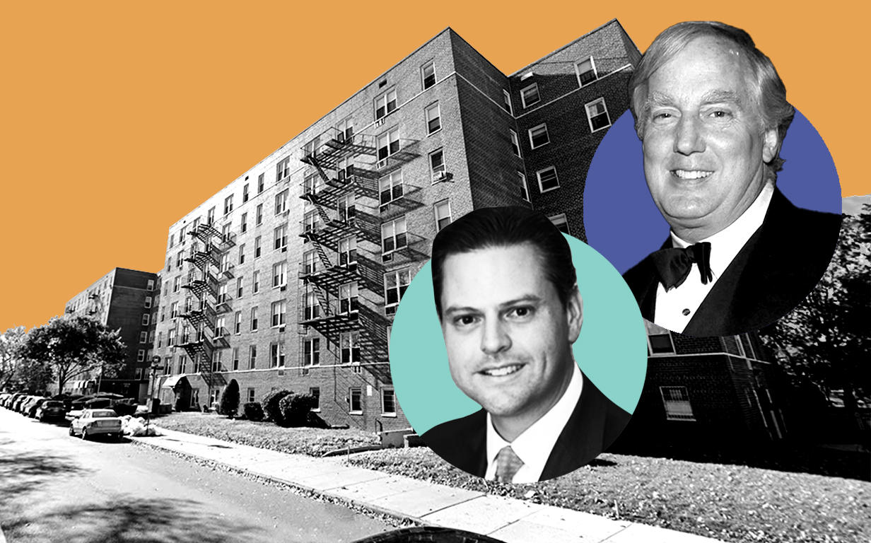 Parkoff Organization's Adam Parkoff and Robert Trump with 8700 25th Avenue in Brooklyn (Google Maps, Getty)