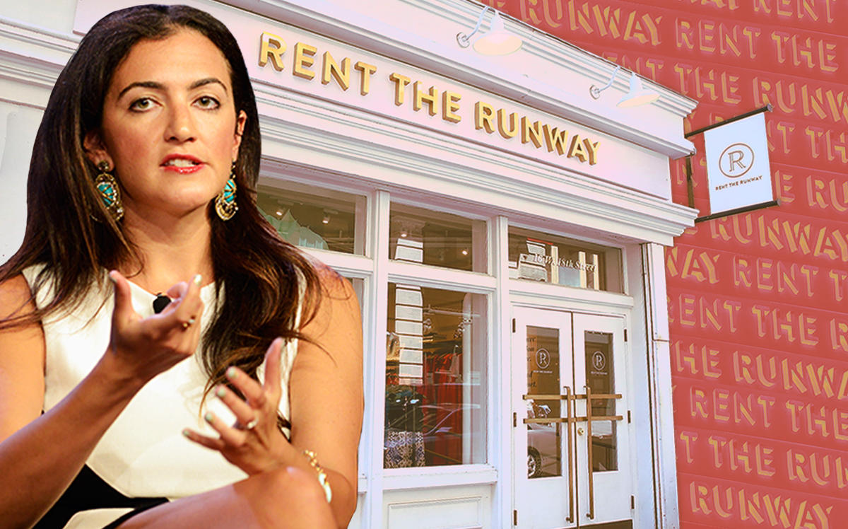 Rent The Runway CEO and co-founder Jennifer Hyman and a store location in New York City (Getty)Rent The Runway CEO and co-founder Jennifer Hyman and a store location in New York City (Getty)