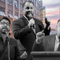 Industry City with Carlos Menchaca, Corey Johnson and Gary LaBarbera (Industry City, Getty)