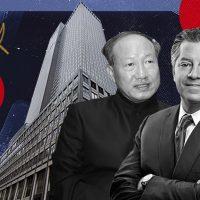 HNA Group chairman Chen Feng, SL Green CEO Marc Holliday and 245 Park Avenue (Getty, Google Maps, iStock)