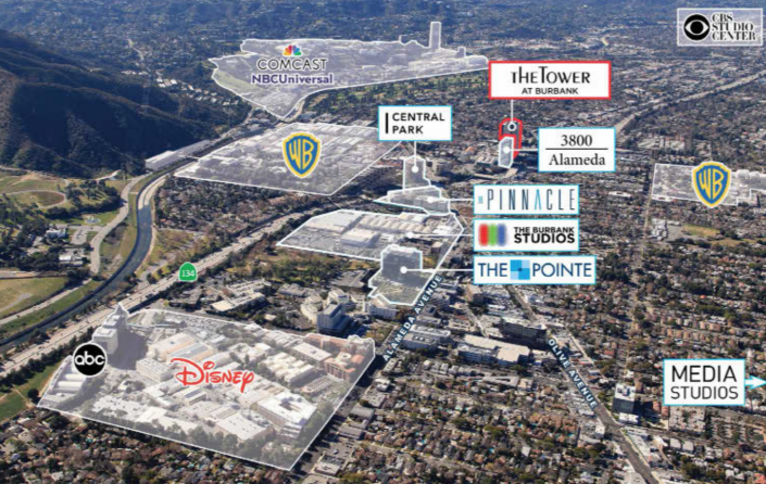 The Tower at Burbank is located in the Burbank Media District, a major entertainment hub. (Source: Loan prospectus via Trepp