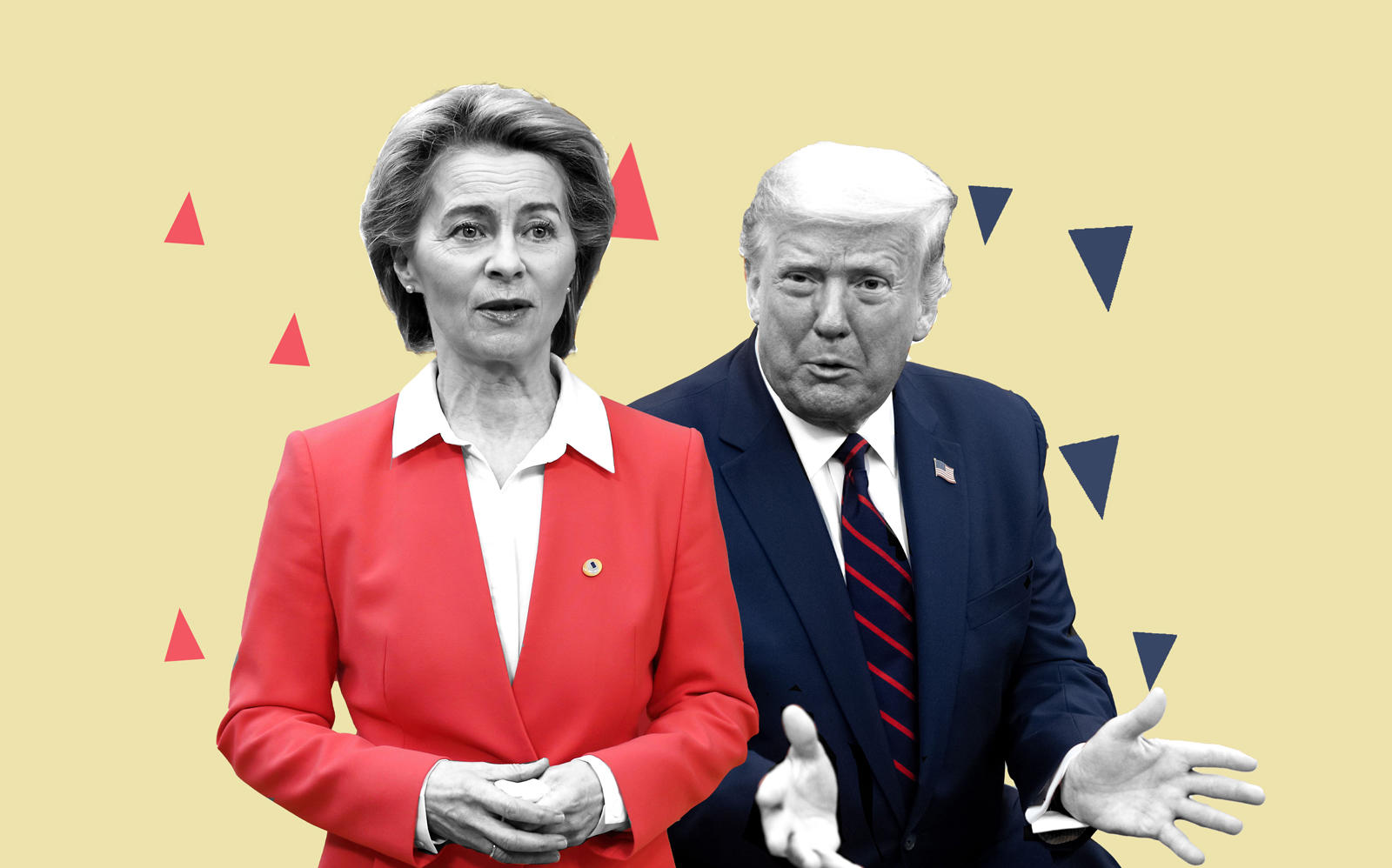 President of the European Commission Ursula von der Leyen and President Donald Trump (Photos by Dursun Aydemir/Anadolu Agency via Getty Images and SAUL LOEB/AFP via Getty Images)
