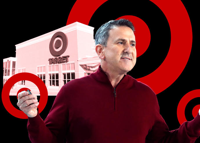 Target CEO Brian Cornell (Cornell by Jerry Holt/Star Tribune via Getty Images; Target store via Mike Mozart of TheToyChannel and JeepersMedia on YouTube)
