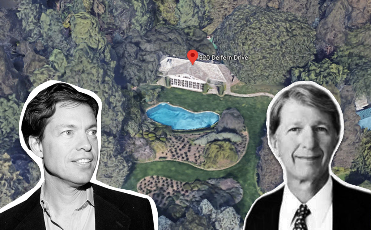 Nicolas Berggruen, Gary L. Wilson, and the property (Credit: Google Maps and Patrick McMullan via Getty Images)