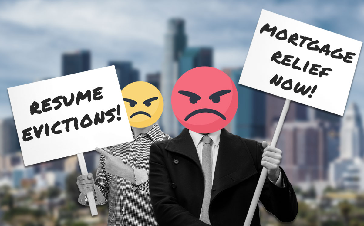 Landlords are organizing a protest around the lack of mortgage relief government policies and the inability to hit tenants with eviction notices.
