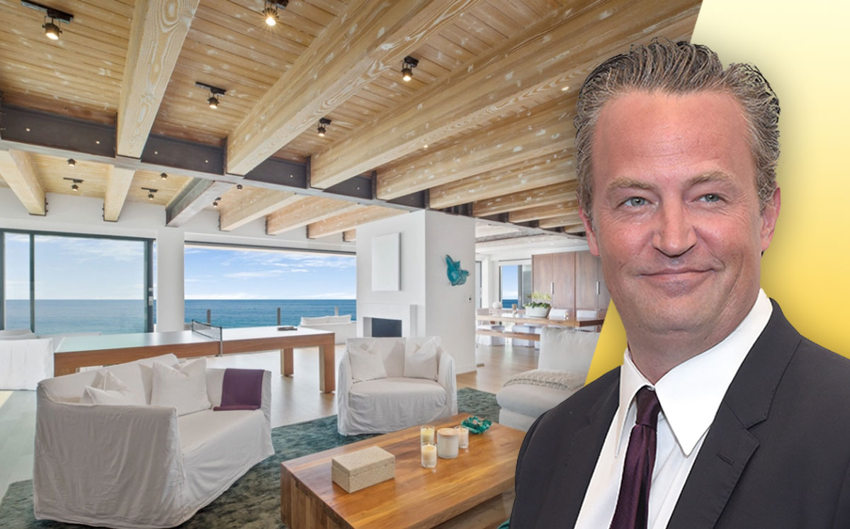 Matthew Perry and the home (Credit: Jason Kempin/Getty Images, and Redfin via Variety)