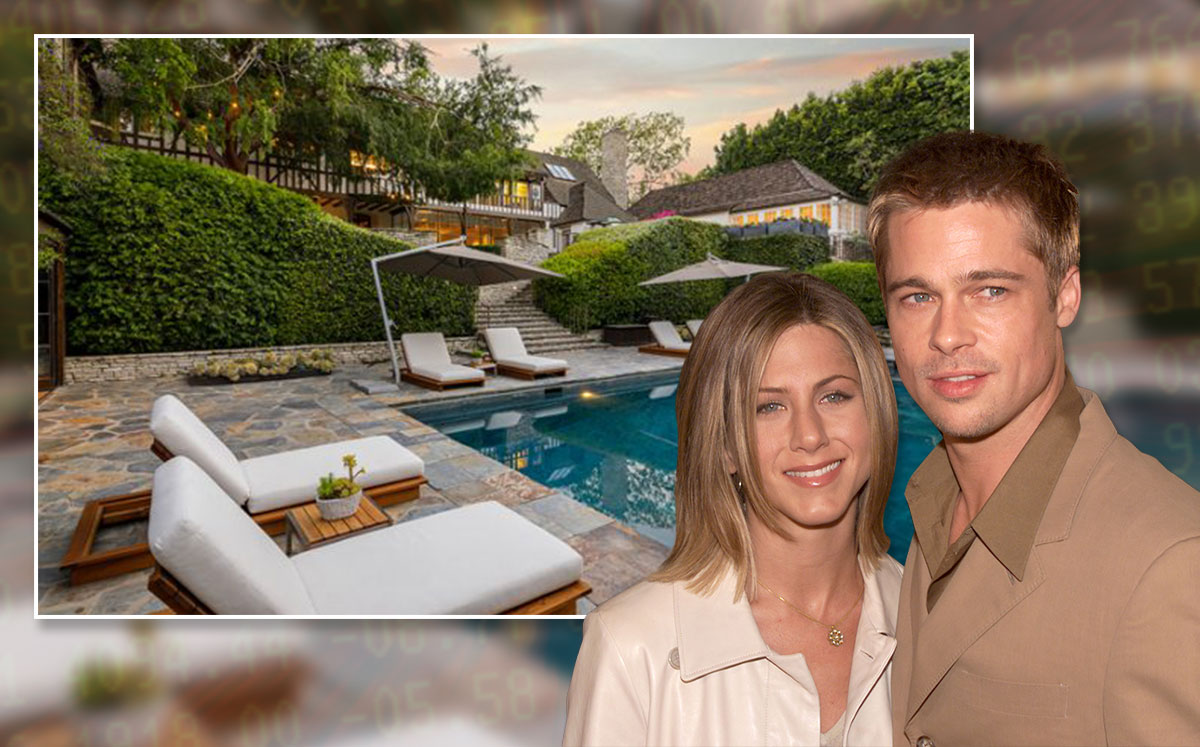 Jennifer Aniston and Brad Pitt with the home (Credit: Kevin Winter/Getty Images)