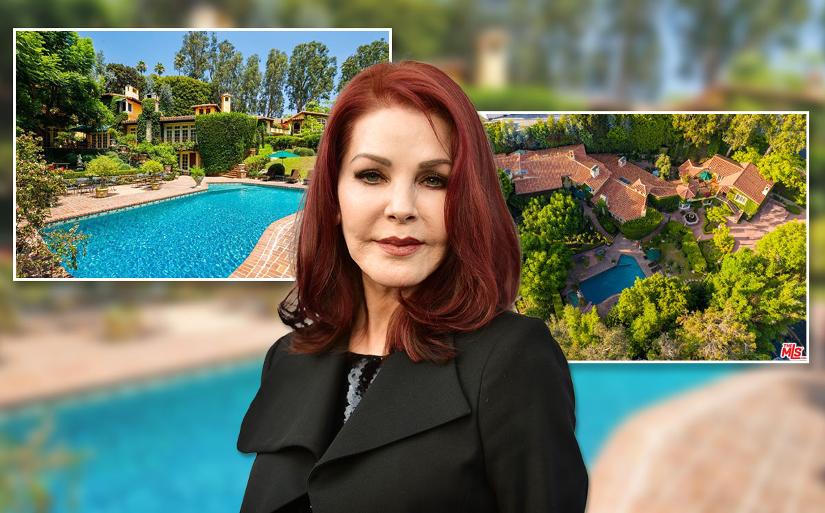 Priscilla Presley and the home (Credit: Rodin Eckenroth/FilmMagic via Getty Images, and Hilton & Hyland)