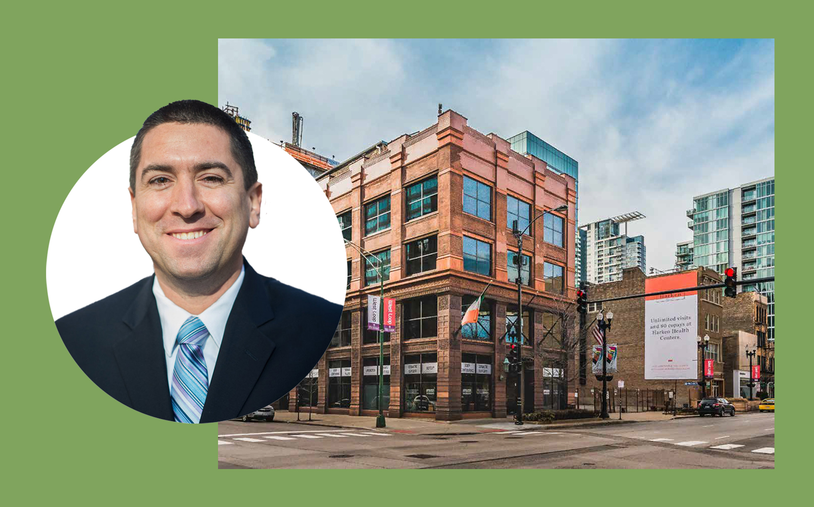 Vista Property principal Hymie Mishan, whose company is betting on the West Loop office market. (Images via Vista Property)