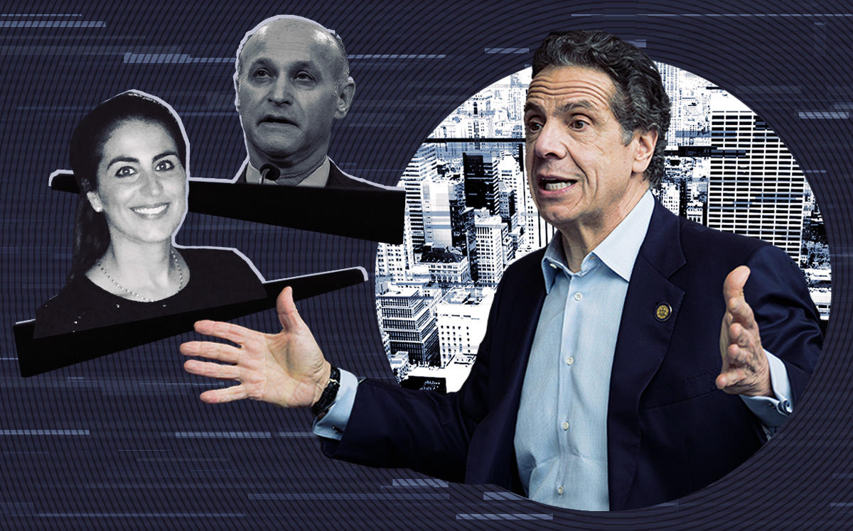 Gov. Andrew Cuomo with Judge Lawrence Marks and Judge Daniele Chinea (Getty, Linkedin, iStock)