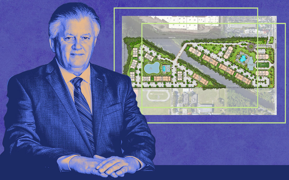 Related Group Senior VP of Development Bill Shewalter and a site plan of the project (Related Group)