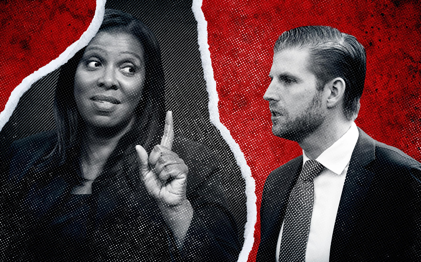 New York State Attorney General Letita James and Eric Trump (Getty; iStock)