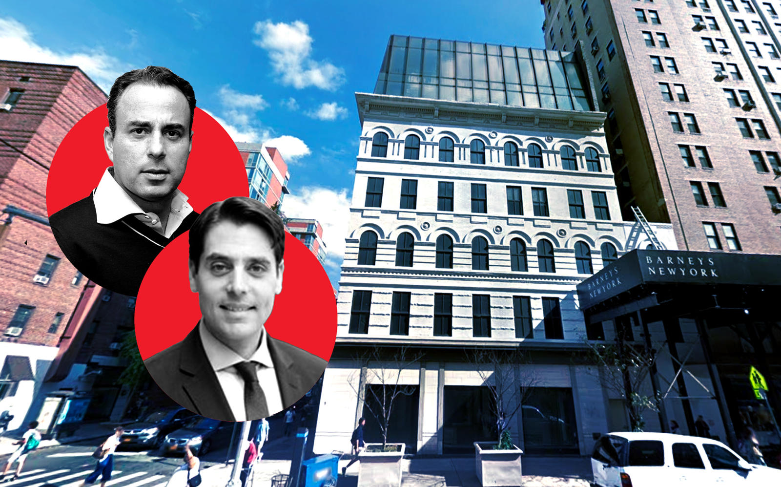 Ashkenazy Acquisition's Ben Ashkenazy and Daniel Levy with 115 Seventh Avenue (Google Maps, LinkedIn)