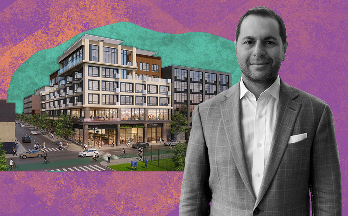 Lantern Real Estate co-founder Tal Bar-Or and a rendering of the project