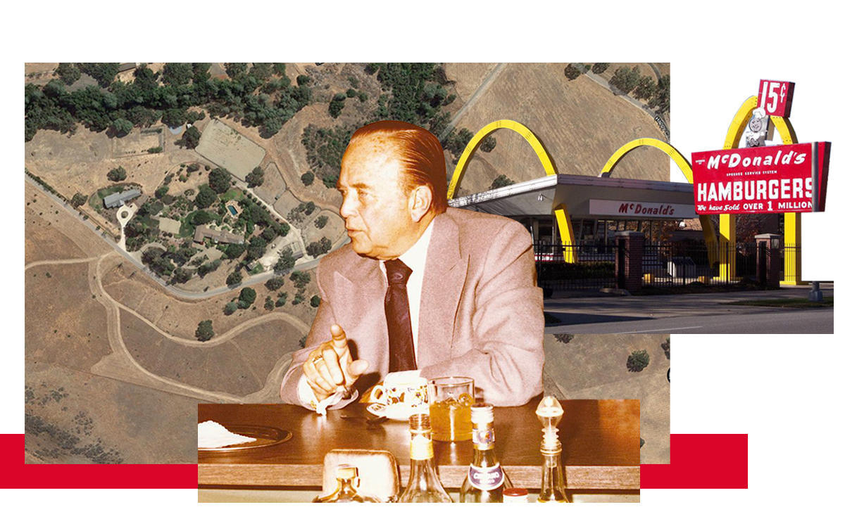 Ray Kroc and his Santa Ynez Valley ranch (Wikimedia, Google Maps)