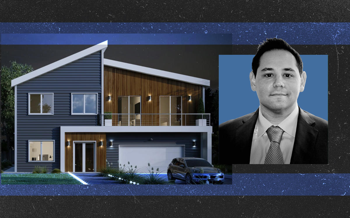 Welcome co-founder Alec Hartman and rendering of a model home (Welcome)