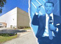 Tony Robbins and 2951 Electronics Way, West Palm Beach (Getty, Google Maps)