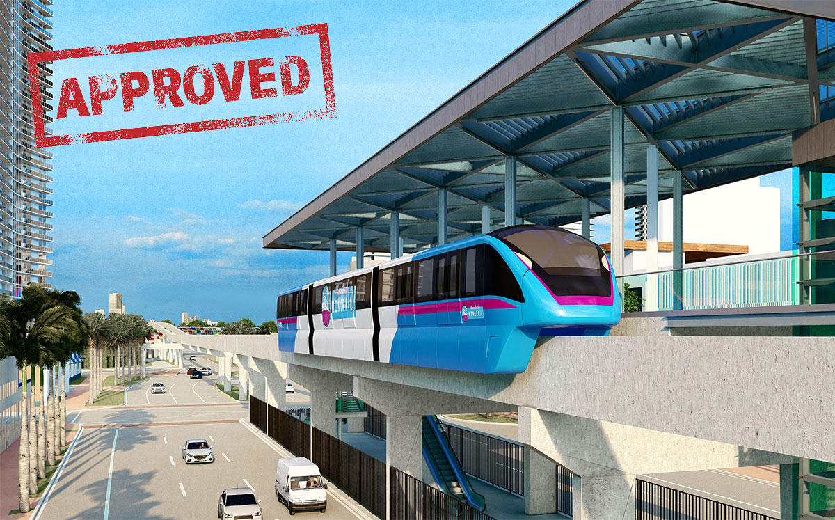 A rendering of the monorail