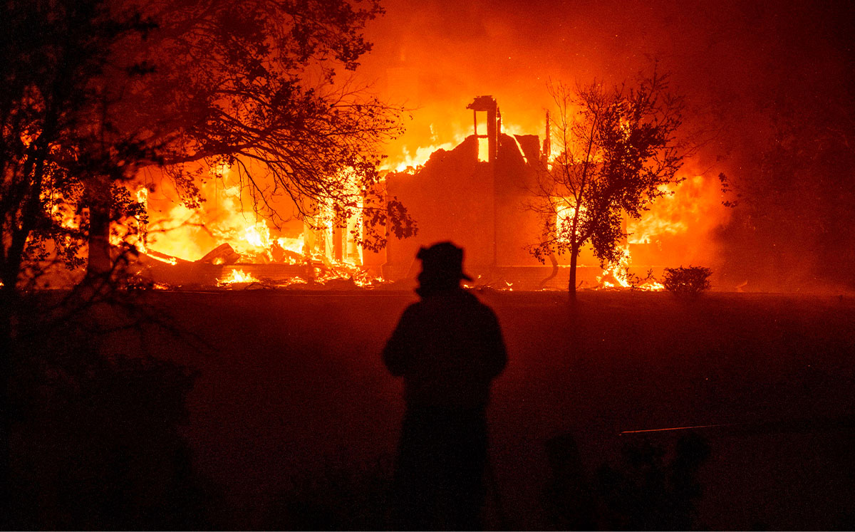A home burns during the Complex fire (Credit JOSH EDELSON/AFP via Getty Images):