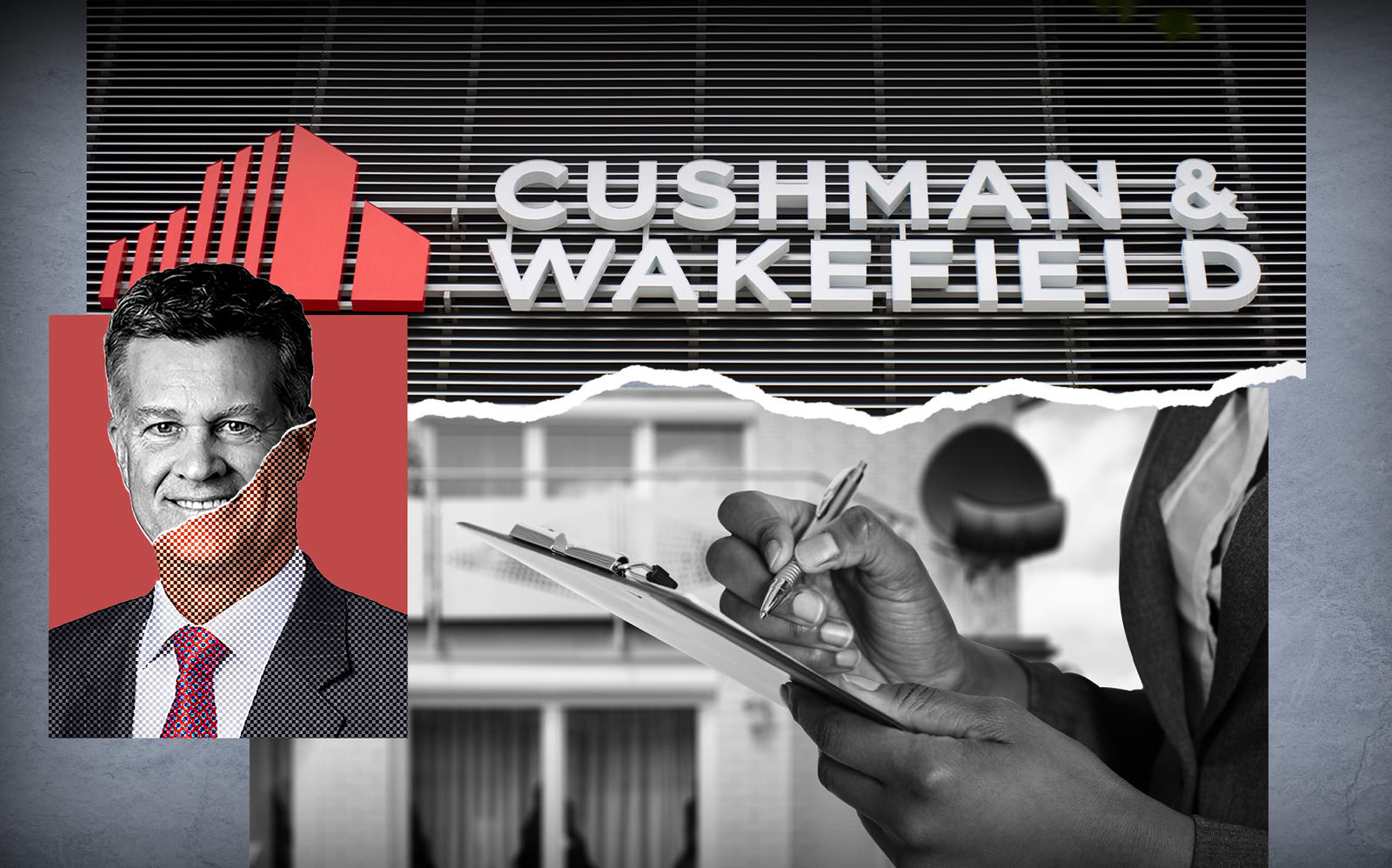 Cushman and Wakefield CEO Brett White (Getty; iStock; Cushman and Wakefield)
