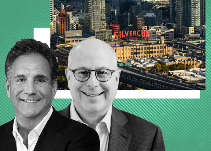 Square Mile Capital’s Craig Solomon and Hackman Capital Partner’s Michael Hackman with Silvercup Studios at 42-22 22nd Street in Long Island City (Hackman; Silvercup Studios)